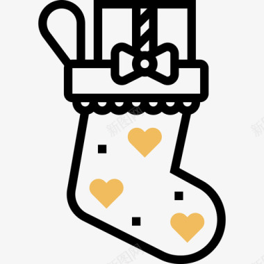 袜子圣诞113黄影图标图标