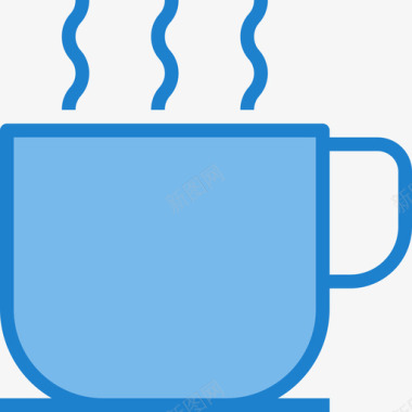 咖啡办公工具5蓝色图标图标