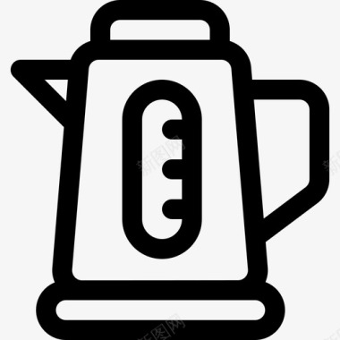 水壶咖啡店37直线型图标图标