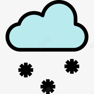 雪天气148线形颜色图标图标