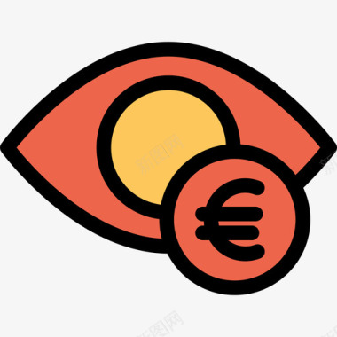 眼睛银行和金融22直线颜色橙色图标图标