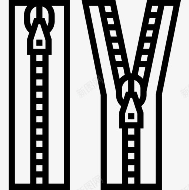 拉链缝纫设备3线状图标图标
