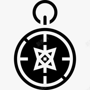 指南针海盗4字形图标图标