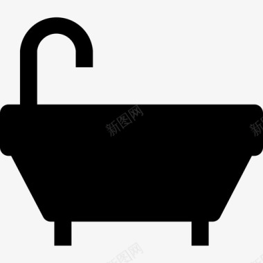 浴缸家居元素2实心图标图标