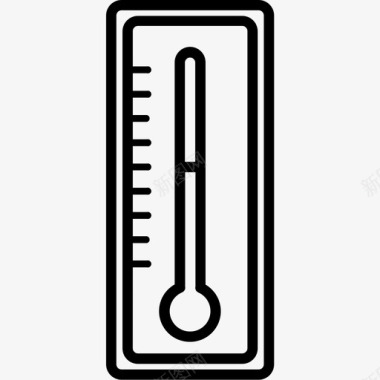 温度计测量5线性图标图标