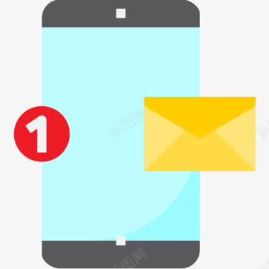 电子邮件智能手机功能4扁平图标图标
