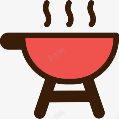 烤架烤肉架线性颜色图标图标