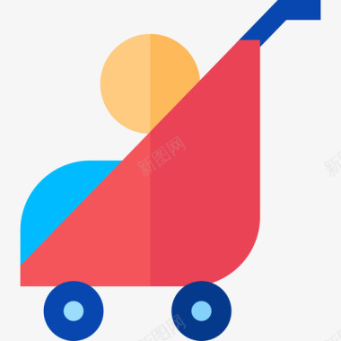 婴儿车婴儿33扁平图标图标