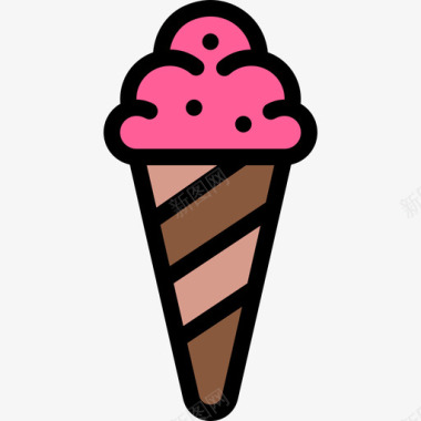 冰淇淋巴西嘉年华8线性颜色图标图标
