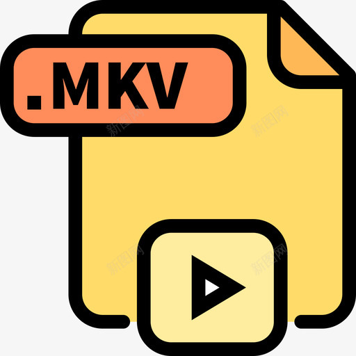 Mkv文件颜色线颜色图标svg_新图网 https://ixintu.com Mkv 文件颜色 线颜色