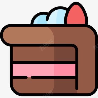 蛋糕情人节42线性颜色图标图标