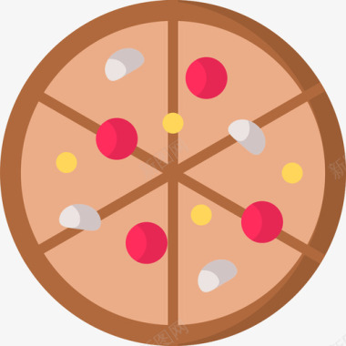 披萨夜派对18平铺图标图标
