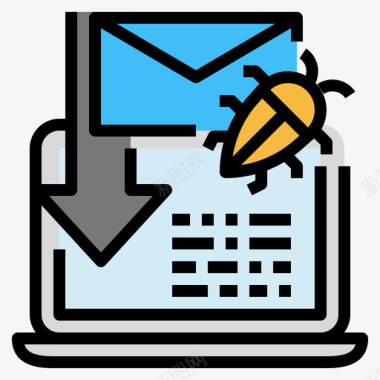 垃圾邮件网络安全3线性颜色图标图标