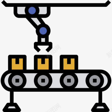 输送机制造8线性颜色图标图标
