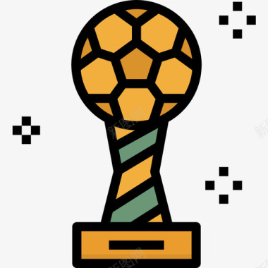 奖杯足球11线性颜色图标图标