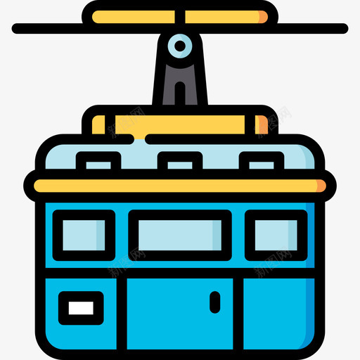 缆车车厢行程148线性颜色图标svg_新图网 https://ixintu.com 线性颜色 缆车车厢 行程148
