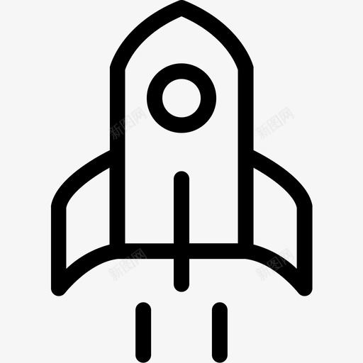 火箭工程33直线型图标svg_新图网 https://ixintu.com 工程33 火箭 直线型