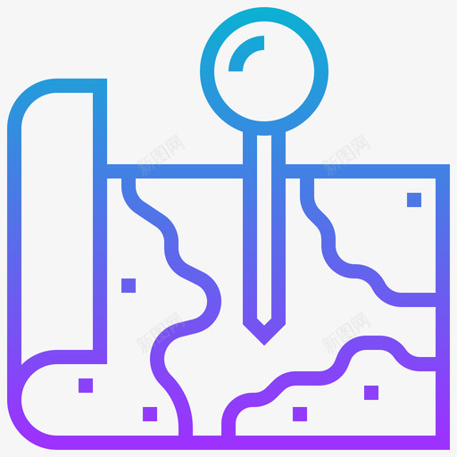 地图导航和地图10渐变图标svg_新图网 https://ixintu.com 地图 导航和地图10 渐变