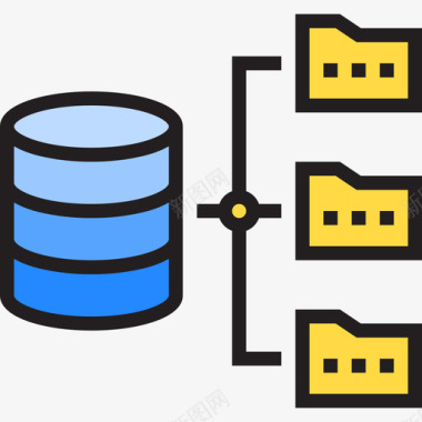 数据库网络和数据库15线性颜色图标图标