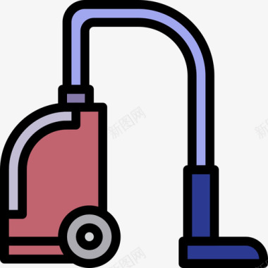 吸尘器家用10线性颜色图标图标