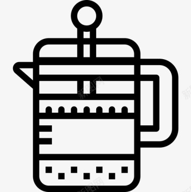 法国出版社咖啡店68直线图标图标