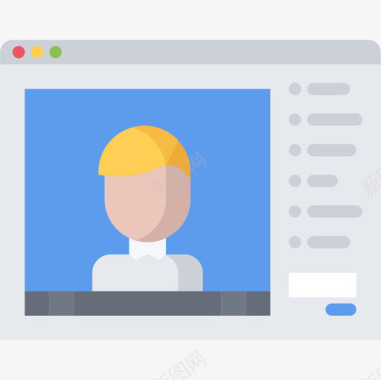 流媒体博客2平面图标图标