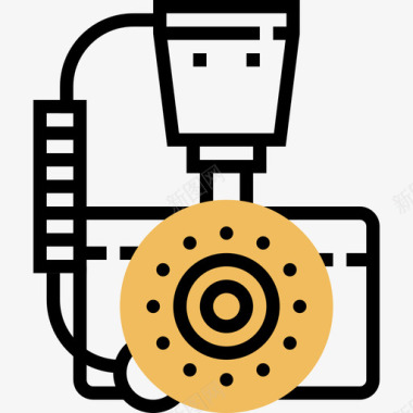 戒指相机和配件2黄色阴影图标图标