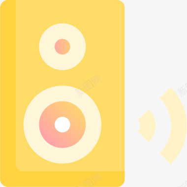 扬声器娱乐33黄色图标图标