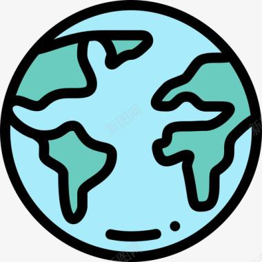 星球地球网上购物41线性颜色图标图标