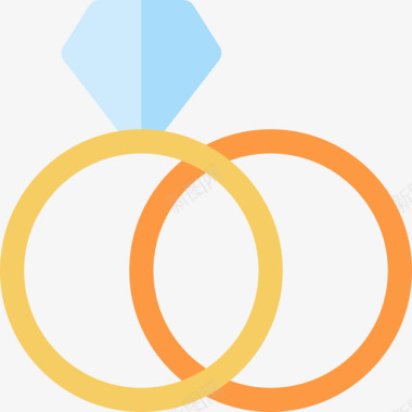 戒指62号婚礼扁平图标图标