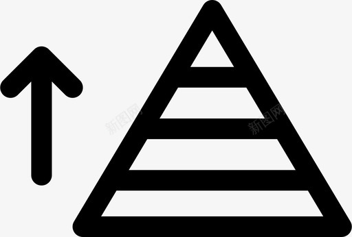层次金字塔向上箭头层图标图标