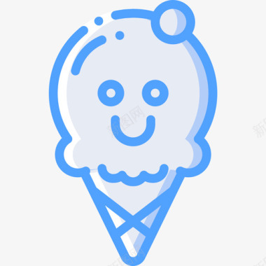 冰淇淋芒奇康4蓝色图标图标
