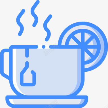 茶杯8号咖啡厅蓝色图标图标