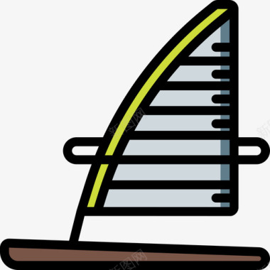 风帆极限运动线条色彩图标图标