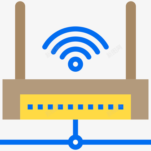 无线连接网络和数据库18扁平图标svg_新图网 https://ixintu.com 扁平 无线连接 网络和数据库18