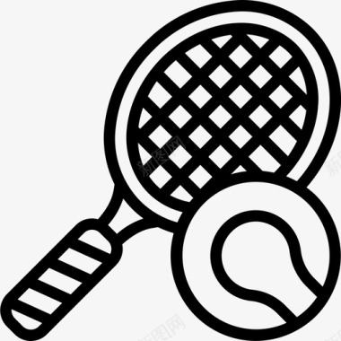 网球体育和游戏2直线型图标图标