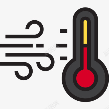 温度计天气146线性颜色图标图标