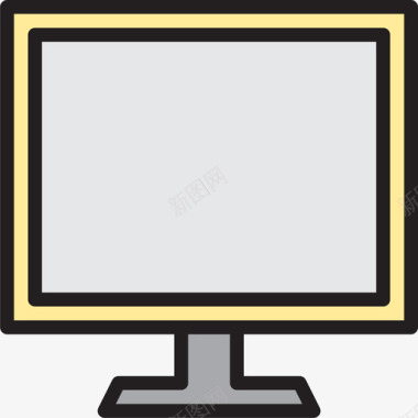 显示器计算机设备2线性颜色图标图标