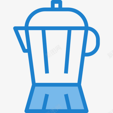 水壶咖啡店57蓝色图标图标