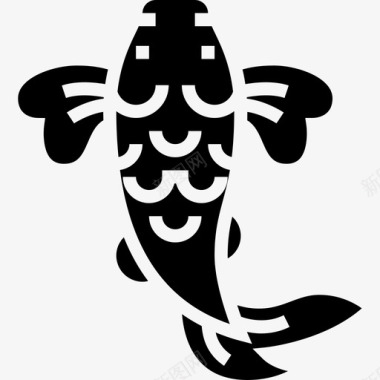 鲤鱼中国符号4象形文字图标图标