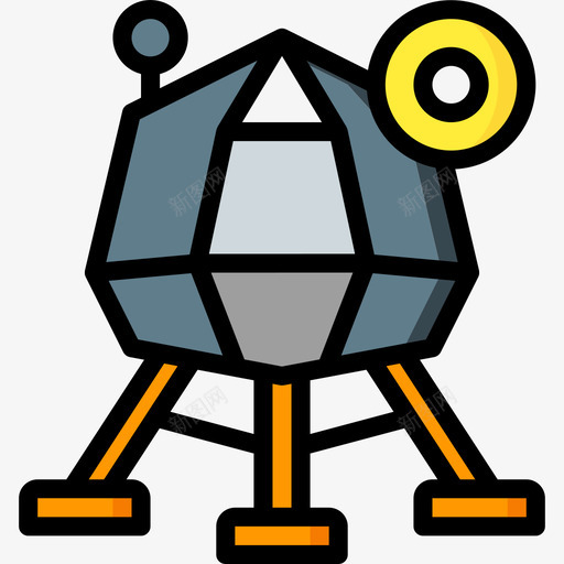 月球舱54号太空舱线性颜色图标svg_新图网 https://ixintu.com 54号太空舱 月球舱 线性颜色
