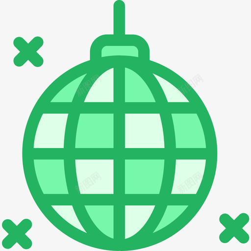 镜球庆祝11线绿色图标svg_新图网 https://ixintu.com 庆祝11 线绿色 镜球