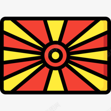 马其顿共和国国旗10线颜色图标图标