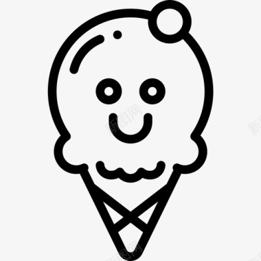 冰激凌芒奇康斯冰淇淋直线冰淇淋图标图标