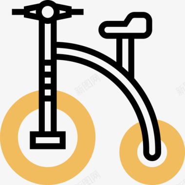 独轮车马戏团元素黄色阴影图标图标