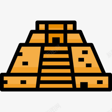 魔术师金字塔23个地标线性颜色图标图标