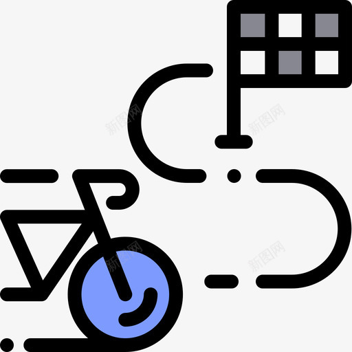 赛车14号自行车线性颜色图标svg_新图网 https://ixintu.com 14号自行车 线性颜色 赛车