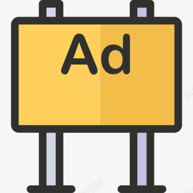 广告牌广告21线性颜色图标图标