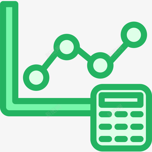 折线图分析8线绿色图标svg_新图网 https://ixintu.com 分析8 折线图 线绿色