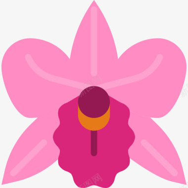 兰花天然香味扁平图标图标